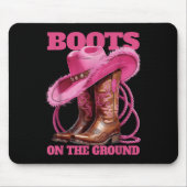 Tapis De Souris Bottes Mignonnes Sur Le Sol Distance Ouest C (Devant)