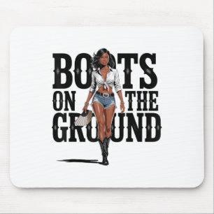 Tapis De Souris Bottes Sur Le Sol Black Cowgirl Melanin Femmes