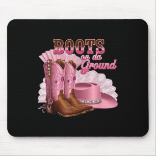 Tapis De Souris Bottes Sur Le Terrain Boot Cowboy Western Cowgirl 
