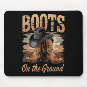 Tapis De Souris Bottes Sur Le Terrain Cowgirl Line Danse Femmes Ho