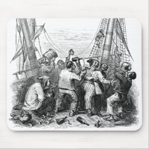 Tapis De Souris Bouccaniers d'époque et un navire pirate naufragé