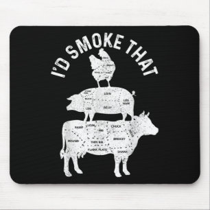 Tapis De Souris Boucher Chef Bbq Id Fumer Que Le Boeuf De Porc Gro