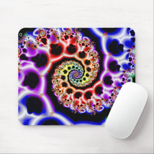 Tapis De Souris Boucles de fruits Arc-en-ciel Fractal Art