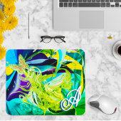 Tapis De Souris Boucles de papillon d'or Monogram Liquid Abstrait