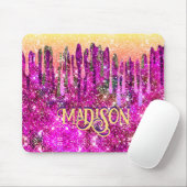 Tapis De Souris Boucles d'or blanc rose blanc Parties scintillant  (Avec souris)