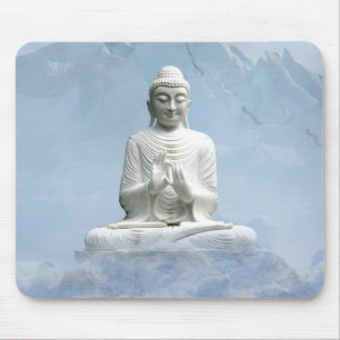 Tapis De Souris Bouddha dans les montagnes au-dessus des nuages