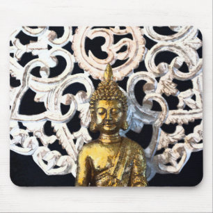 Tapis De Souris Bouddha de Terre d'Or Mantra OM Aum Ajna Méditatio