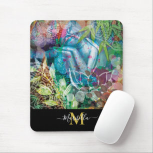 Tapis De Souris Bouddha Lotus Mandala Personnaliser Monogram Boho