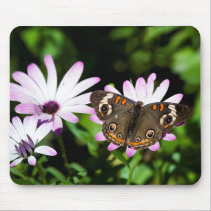 Tapis De Souris Boukeye papillon sur les fleurs violettes
