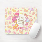 Tapis De Souris Boulangerie douce et boissons Jaune (Avec souris)