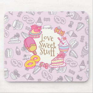 Tapis De Souris Boulangerie douce et boissons rose