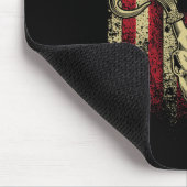 Tapis De Souris Boule Antlers Et Crâne Sur Un Drapeau Américain H (Coin)