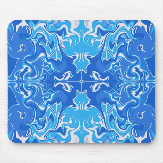 Tapis de Souris Boule Bleue Dessinée à la Main (Devant)