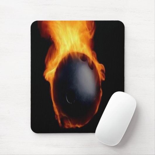 Tapis De Souris Boule De Bowling En Feu Mousepad (Avec souris)
