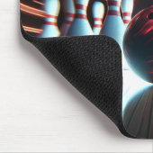 Tapis De Souris Boule de Bowling Rouge Avec Pins (Coin)