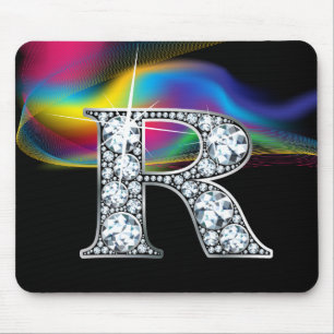 Tapis De Souris Boule de diamant "R" avec la flèche arc-en-ciel Mo