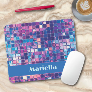 Tapis De Souris Boule Disco Bleu super & Violet Personnalisée