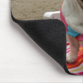 Tapis De Souris Bouledogue à la plage (Coin)