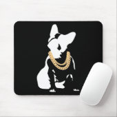 Tapis De Souris Bouledogue avec collier en or (Avec souris)