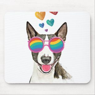Tapis De Souris Bouledogue avec des cœurs pour la Saint-Valentin