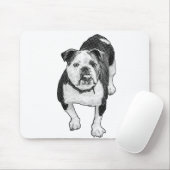 Tapis De Souris Bouledogue concentré, accent de bureau à points (Avec souris)