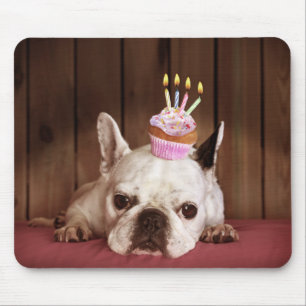 Tapis De Souris Bouledogue français avec le petit gâteau