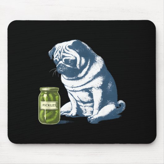 Tapis De Souris Bouledogue français avec pot de cornichon mème drô (Devant)