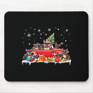 Tapis De Souris Bouledogue français Chien Camion Rouge Arbre de No
