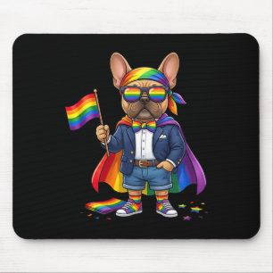 Tapis De Souris Bouledogue Français Lgbt Arc-en-ciel Lesbienne Fie