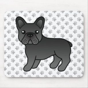 Tapis De Souris Bouledogue français noir Chien de dessin animé mig