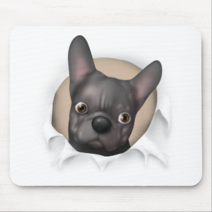 Tapis De Souris Bouledogue français (noir) éclatant