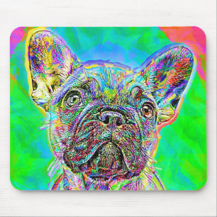 Tapis De Souris Bouledogue français peignant Mousepad