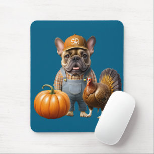 Tapis De Souris Bouledogue français Thanksgiving French Bulldog