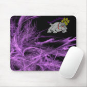 Tapis De Souris Bouledogue w/Paw et pourpre (Avec souris)