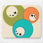 Tapis De Souris Boules de bowling modernes du milieu du siècle (Devant)