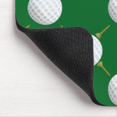 Tapis De Souris Boules de golf et Tee - shirts sur Green (Coin)