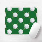 Tapis De Souris Boules de golf et Tee - shirts sur Green (Avec souris)