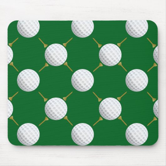 Tapis De Souris Boules de golf et Tee - shirts sur Green (Devant)