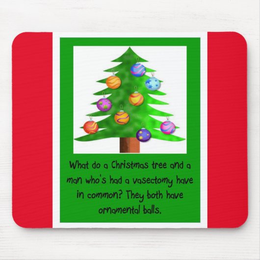 Tapis De Souris Boules de vasectomie = de Noël (Devant)