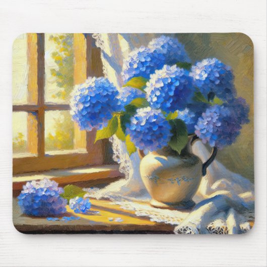 Tapis De Souris Bouquet Blue Hydrangea (Devant)