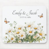 Tapis De Souris Bouquet Daisy Aquarelle Pour Couple (Devant)