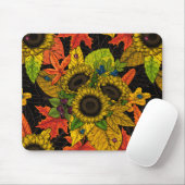 Tapis De Souris Bouquet d'automne noir (Avec souris)