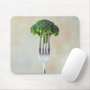 Tapis De Souris Bouquet de brocoli sur une fourchette