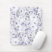 Tapis De Souris Bouquet de fleurs d'aquarelle d'hydrangées. (Avec souris)