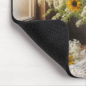 Tapis De Souris Bouquet De Fleurs D'Automne Sur Dentelle (Coin)