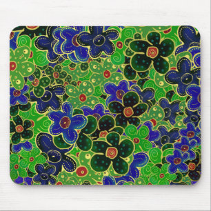 Tapis De Souris bouquet de fleurs de jardin vert