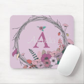 Tapis De Souris Bouquet de fleurs rose (Avec souris)