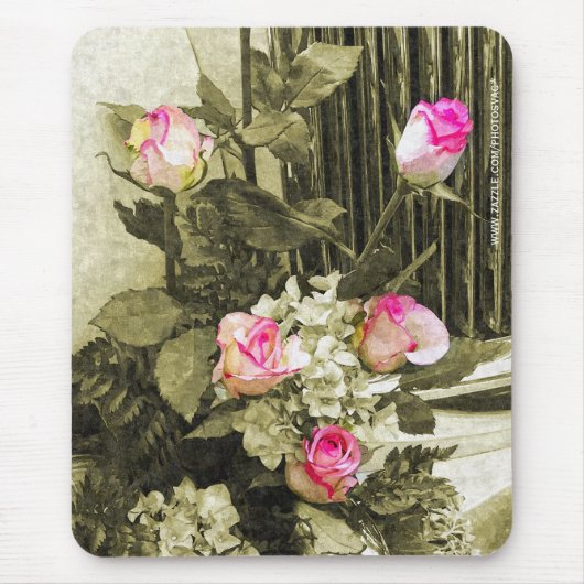 Tapis De Souris Bouquet de mariage vintage (Devant)