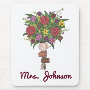 Tapis De Souris Bouquet d'enseignant personnalisé Mousepad