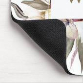 Tapis De Souris Bouquet floral féminin rustique avec Monogramme (Coin)